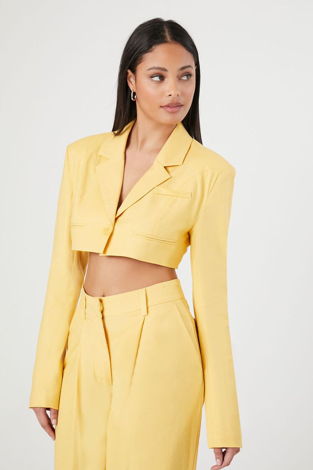 Notched Cropped Blazer